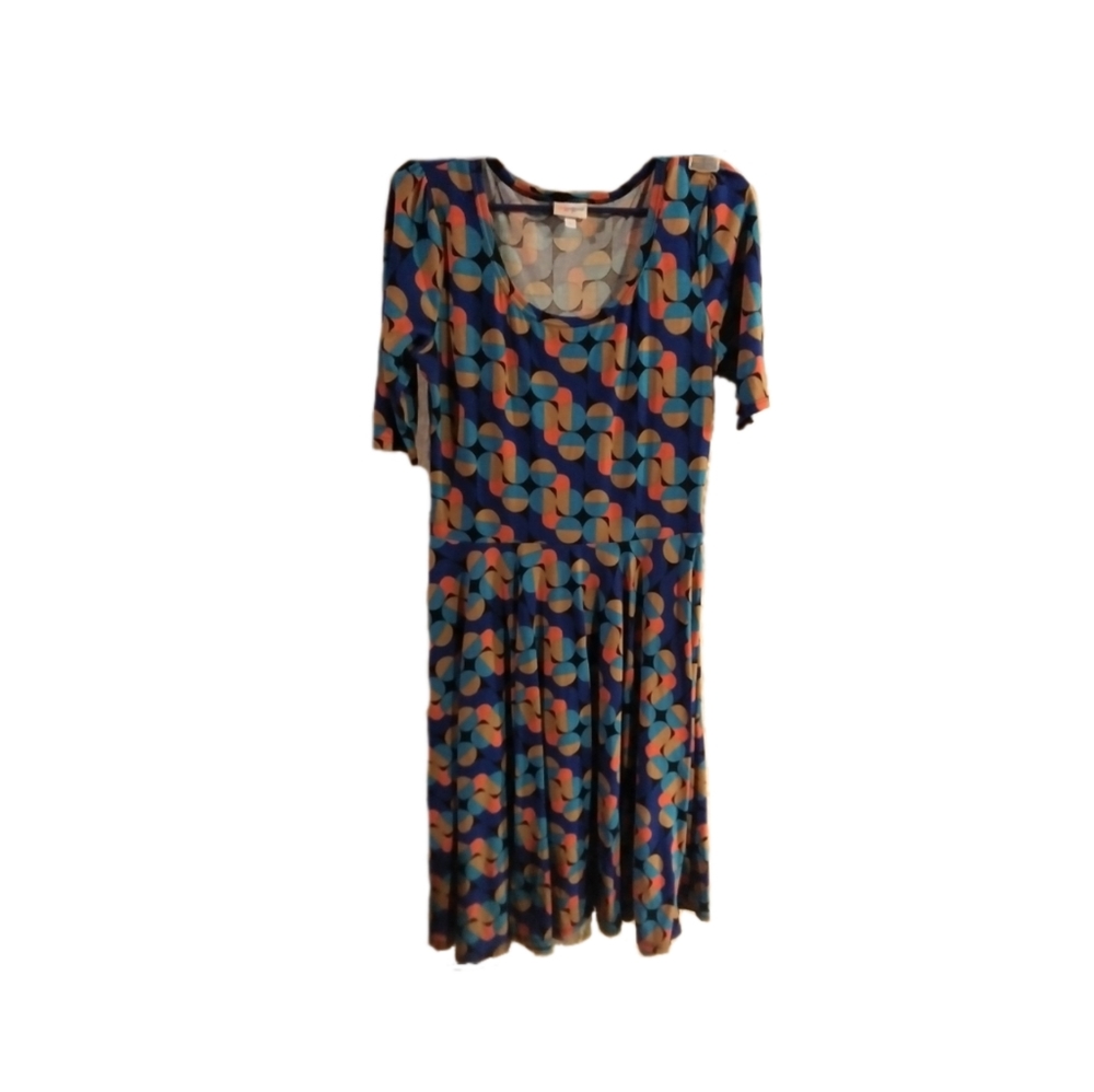 LuLa Roe A line swing dress 3/4 sleeves size large